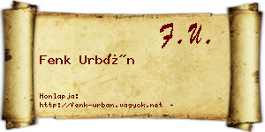 Fenk Urbán névjegykártya